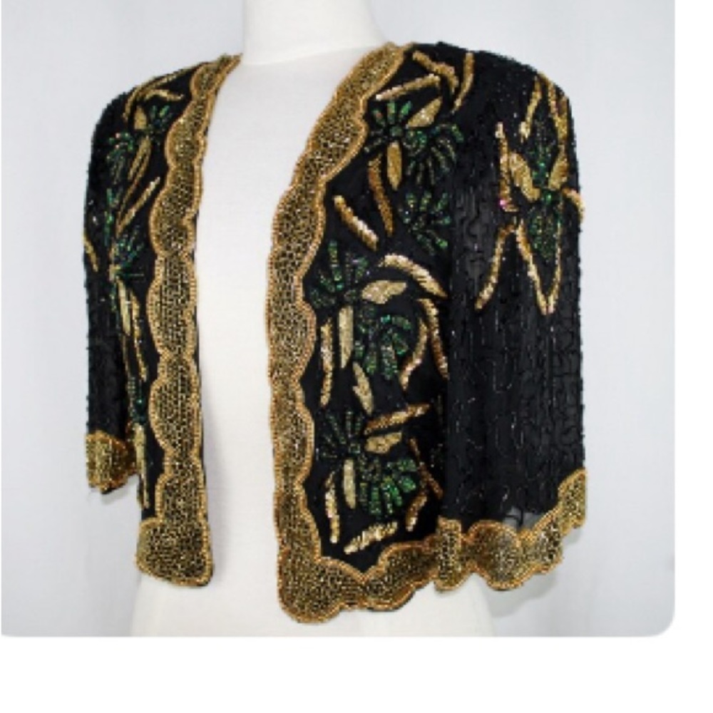 Beaded Sequin Cropped Jacket // Vintage Sequin
Bolero Shrug